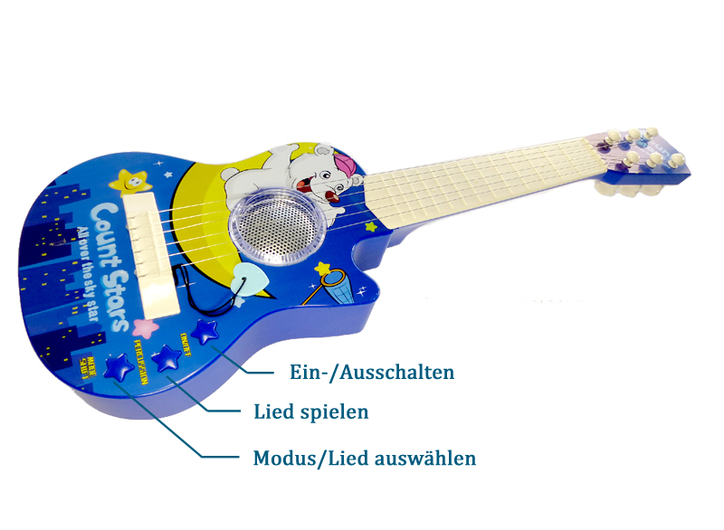 Spielzeug Gitarre für Kinder mit 5 Liedern - 55 cm