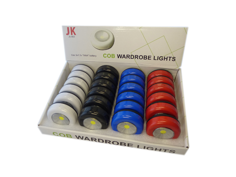 COB LED Wardrobe Lights Stick&Push in 24er Display