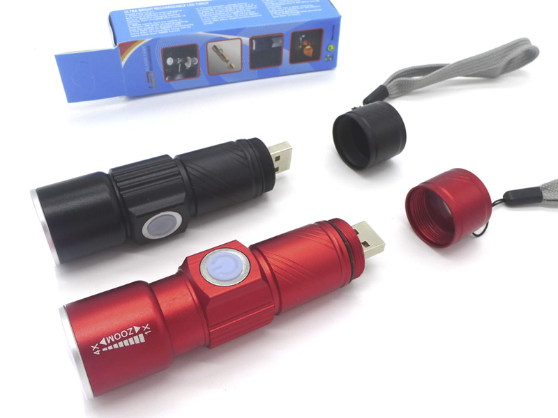 LED Taschenlampe USB wiederaufladbar, mit Zoom