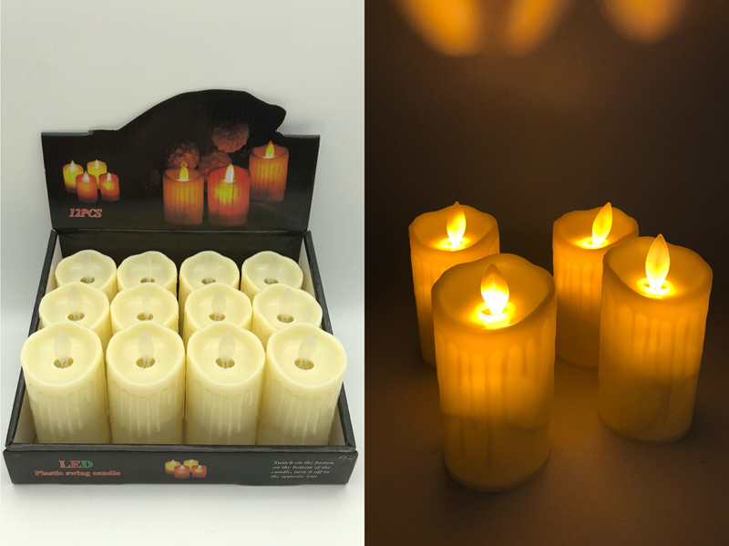 LED Kerzen mit Flackerlicht in 12er Display