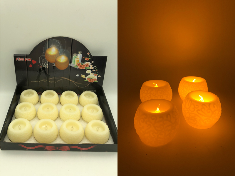 LED Real Wax Candles in 12er Display