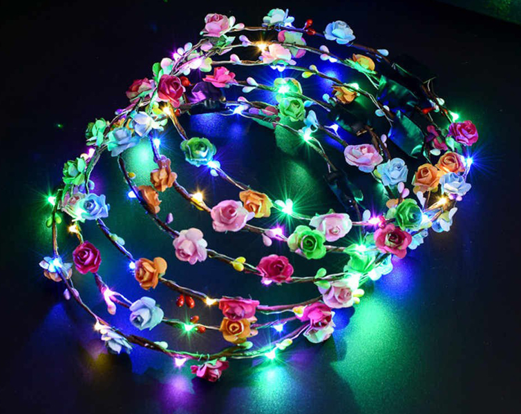LED leuchtend Blumenkranz Ø18,5cm