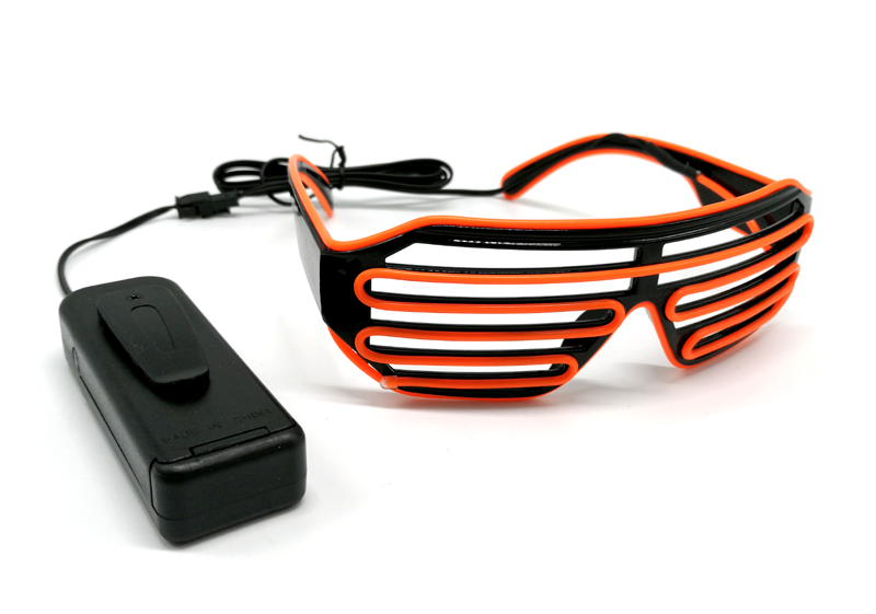 LED Brille blinkend Neon EL-Wire Lichtbrille Atzenbrille - zum Schließen ins Bild klicken
