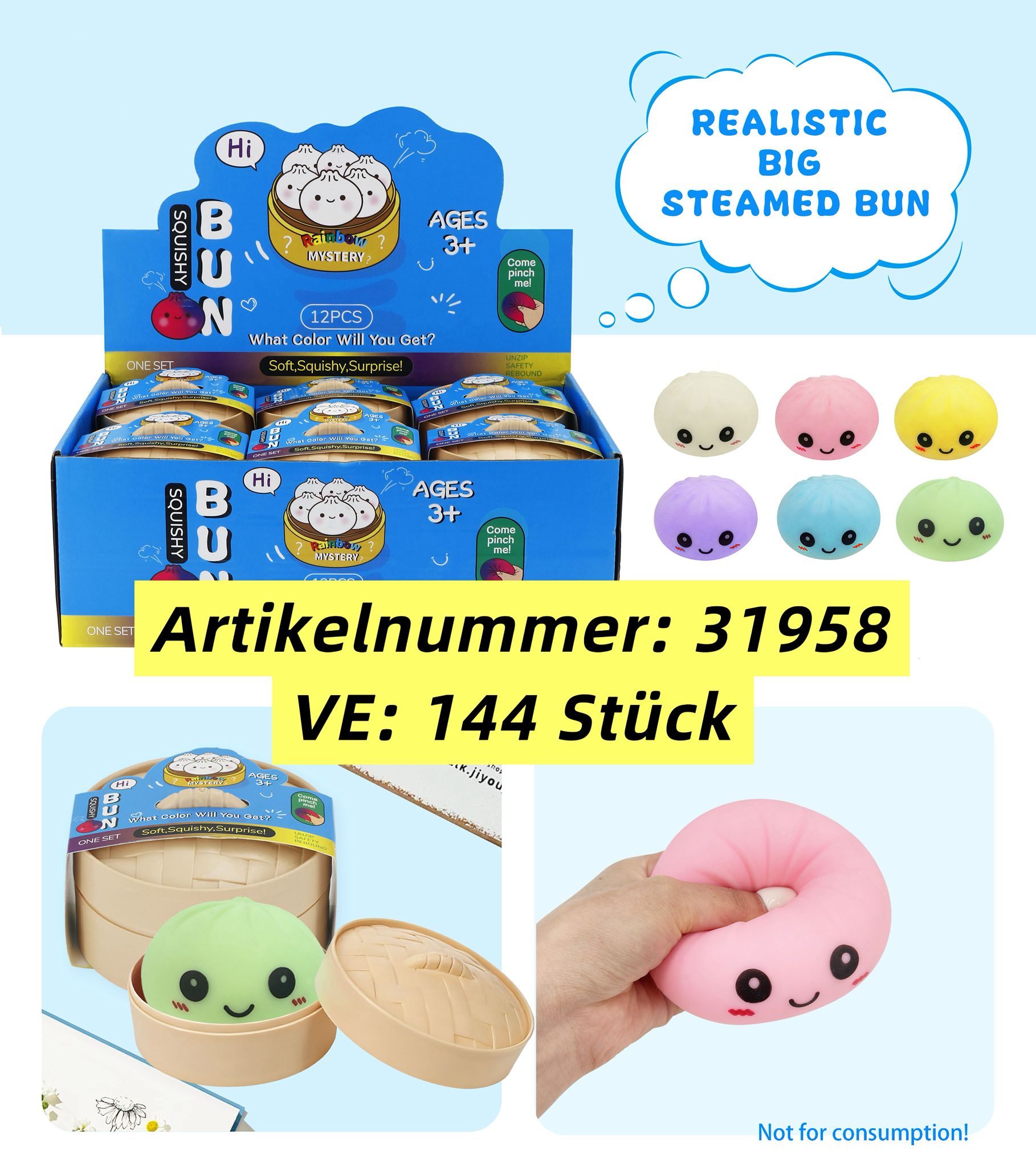 Soft Squishy Spielzeug Dumpling (Vorverkauf)