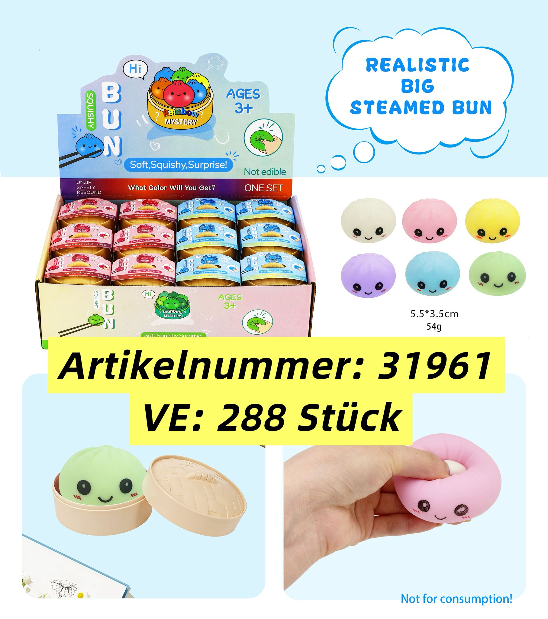 Mini Soft Squishy Spielzeug Dumpling (Vorverkauf)