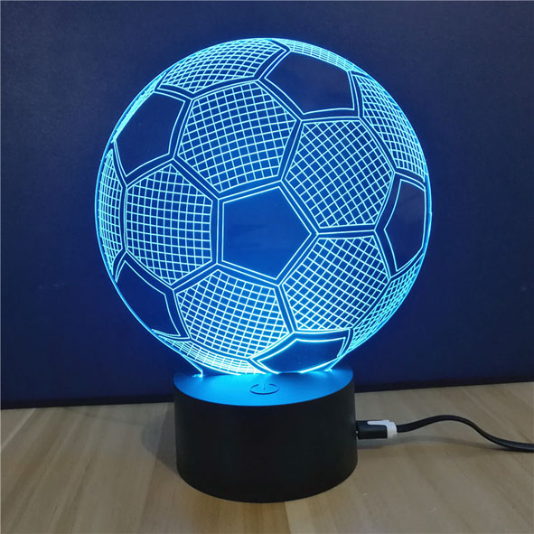3D LED Lampe mit Touch und 7 Farben (Fussball)