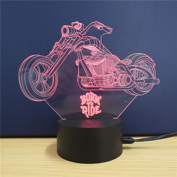 3D LED Lamp with touch and 7 colors