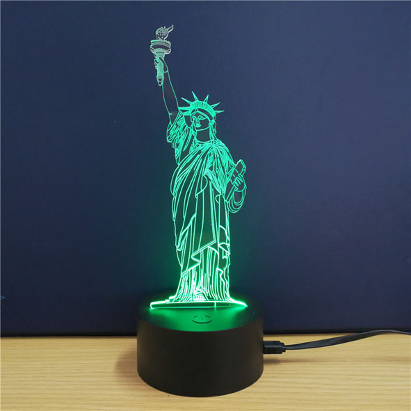 3D LED Lamp with touch and 7 colors