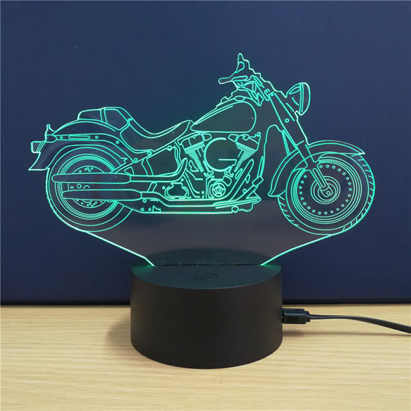 3D LED Lampe mit Touch und 7 Farben - zum Schließen ins Bild klicken