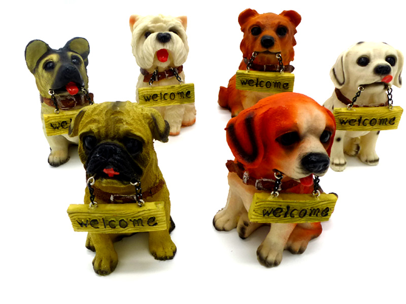 Animal figurine decoration dog polyresin height 14cm