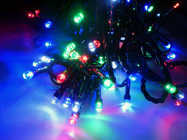 Weihnachts LED Lichterkette bunt 10m mit 96 Leds