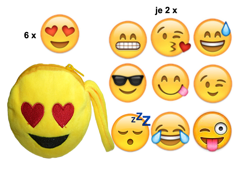 Smiley Täschchen Emoticon " Mix ", 13cm - zum Schließen ins Bild klicken