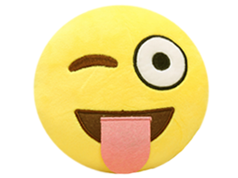 Smiley Kissen Emoticon " zwinker & zunge ", 35cm - zum Schließen ins Bild klicken