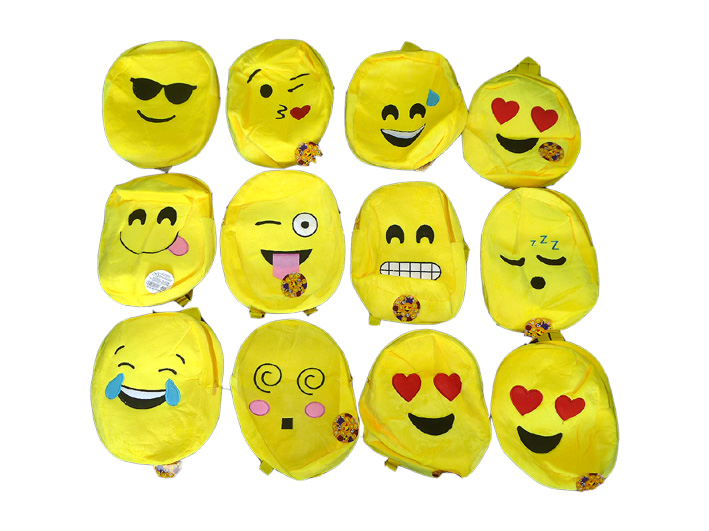 Smiley Rucksack Emoticon " Mix ", 32cm x 23cm - zum Schließen ins Bild klicken