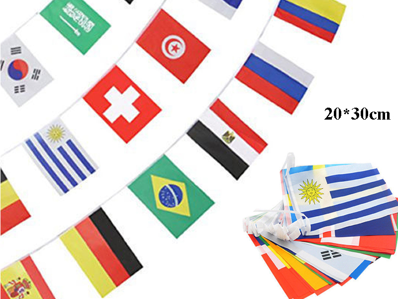 WM 2018 Flaggenkette Wimpelkette Girlande - zum Schließen ins Bild klicken
