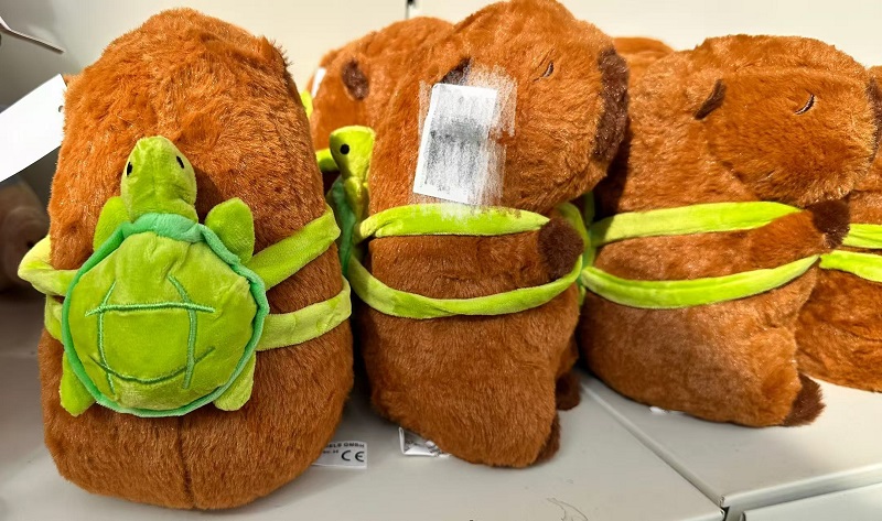 Plüsch Capybara mit Schildkröte 20cm