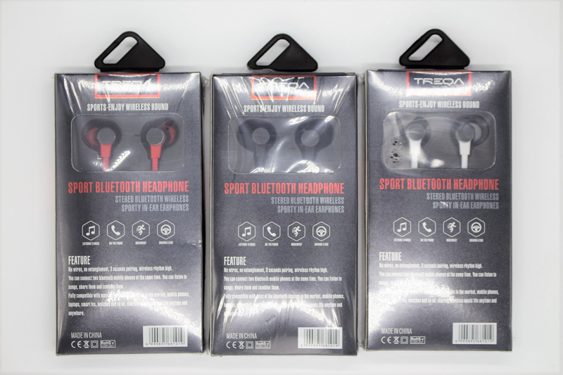 Sport Kopfhörer mit Bluetooth (Weiss / Schwarz / Rot) - zum Schließen ins Bild klicken