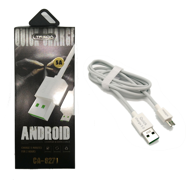 USB 3.0 Quick Charging Cable for Android 5A 1m White