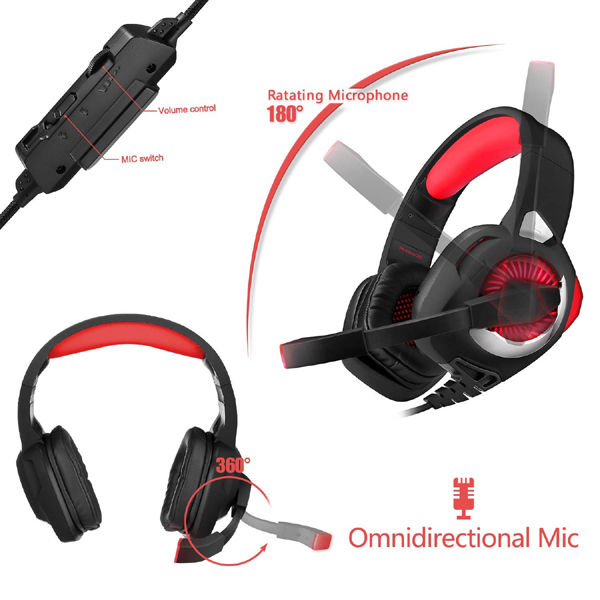 Gaming Headset with Microphone for PC Xbox PS4 etc.