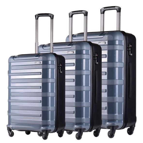 Reisekofferset 3tlg aus Carbon mit Zahlenschloss und 4 Rollen Reisekofferset 3tlg aus Carbon mit Zahlenschloss und 4 Rollen