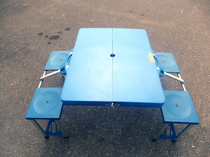 Foldable Camping Table with 2 benches abs