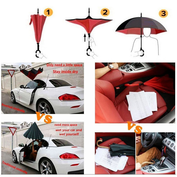 Inside Out Umbrella with Innovative Comfort Grip Handle SJ-08